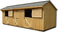 Two Bay with Tack Room- Pine Horse Barn